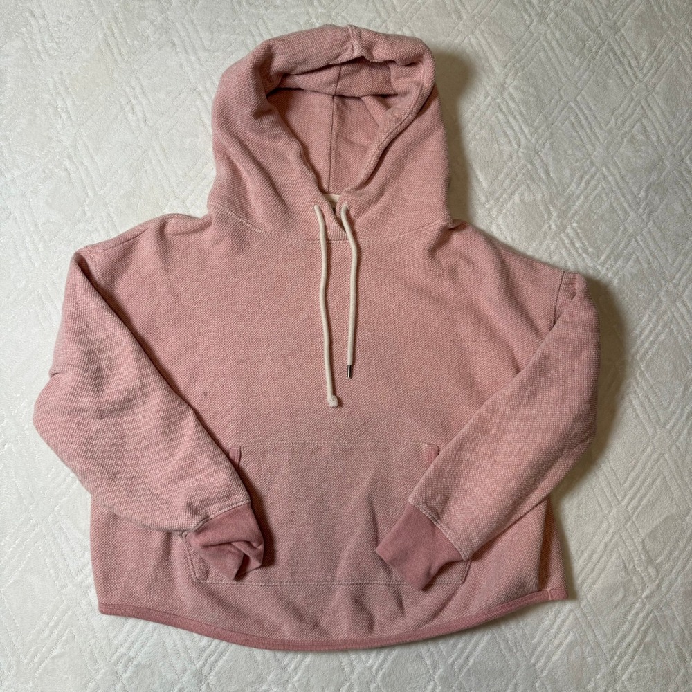 Cozy Preppy GAP Sweats Pink Textured Cotton Pullover Hoodie Women's Large